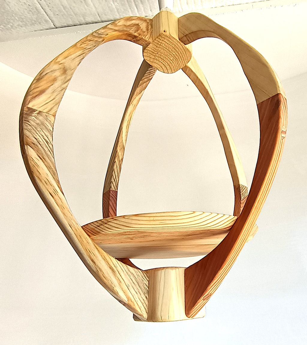 Suspension pour plantes en bois massif S047 - Design aérien - (H49cmxL36cm)