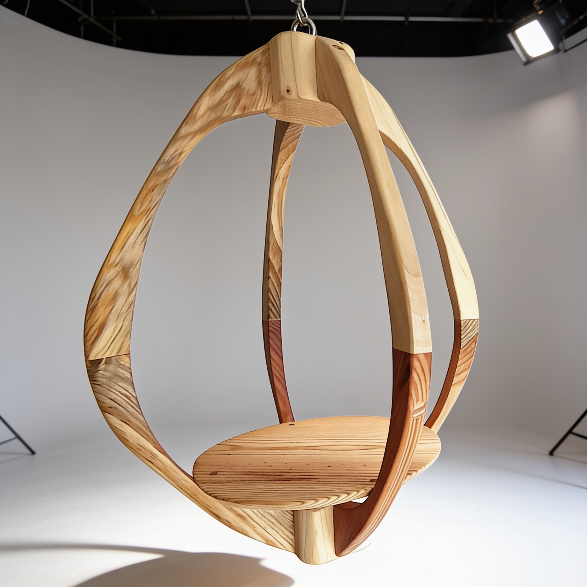 Suspension pour plantes en bois massif S047 - Design aérien - (H49cmxL36cm) Souffle des Bois