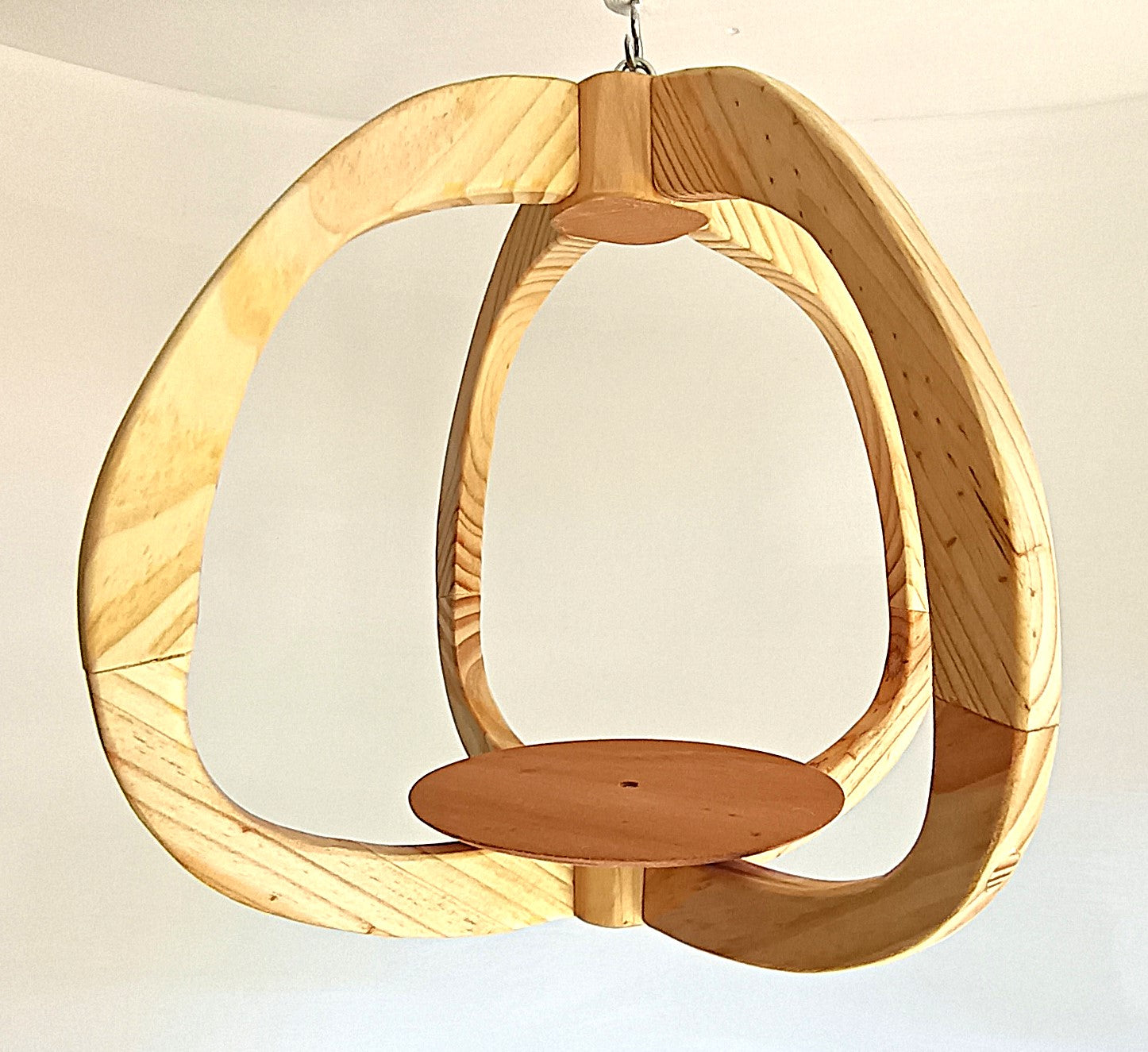 Suspension pour plantes en bois massif S048 - Design aérien - (H30cmxL34cm)