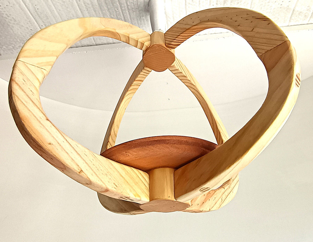 Suspension pour plantes en bois massif S048 - Design aérien - (H30cmxL34cm)