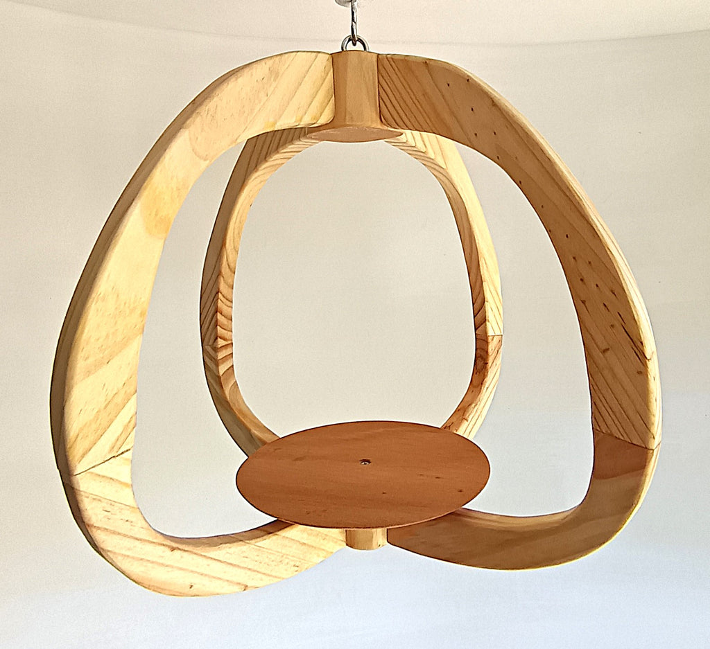 Suspension pour plantes en bois massif S048 - Design aérien - (H30cmxL34cm)