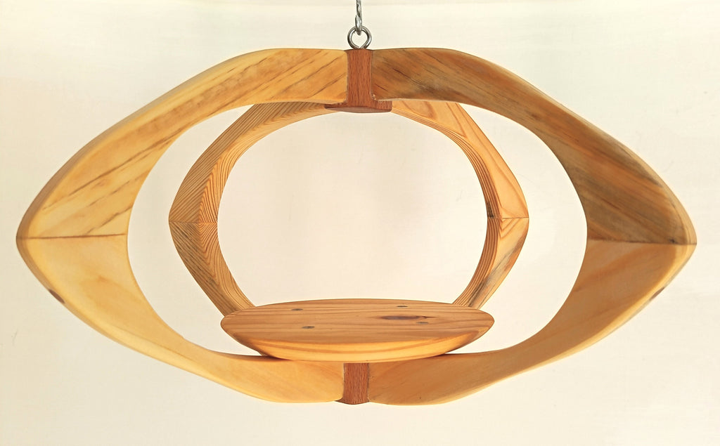 Suspension pour plantes en bois massif S051 - Design aérien - (H23cmxL40cm) Souffle des Bois