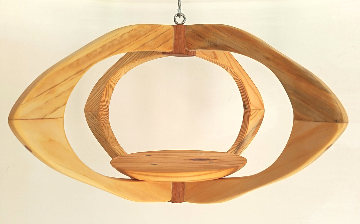 Suspension pour plantes en bois massif S051 - Design aérien - (H23cmxL40cm) Souffle des Bois