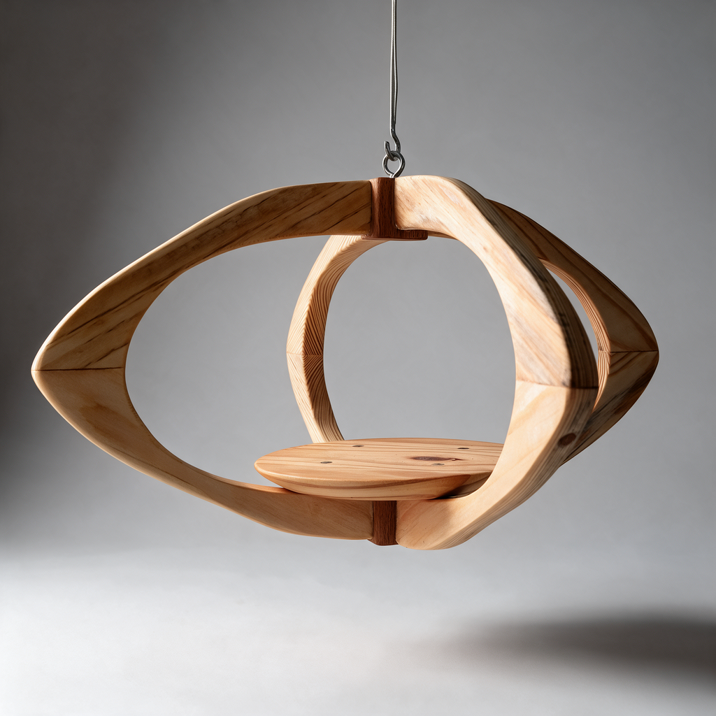 Suspension pour plantes en bois massif S051 - Design aérien - (H23cmxL40cm) Souffle des Bois