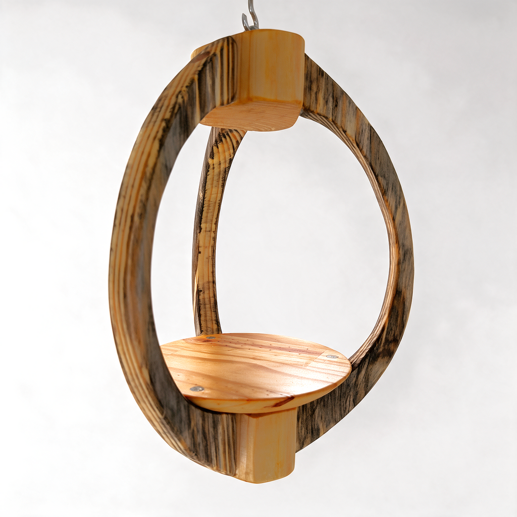 Suspension pour plantes en bois massif S052 - Design aérien - (H26cmxL18cm) Souffle des Bois