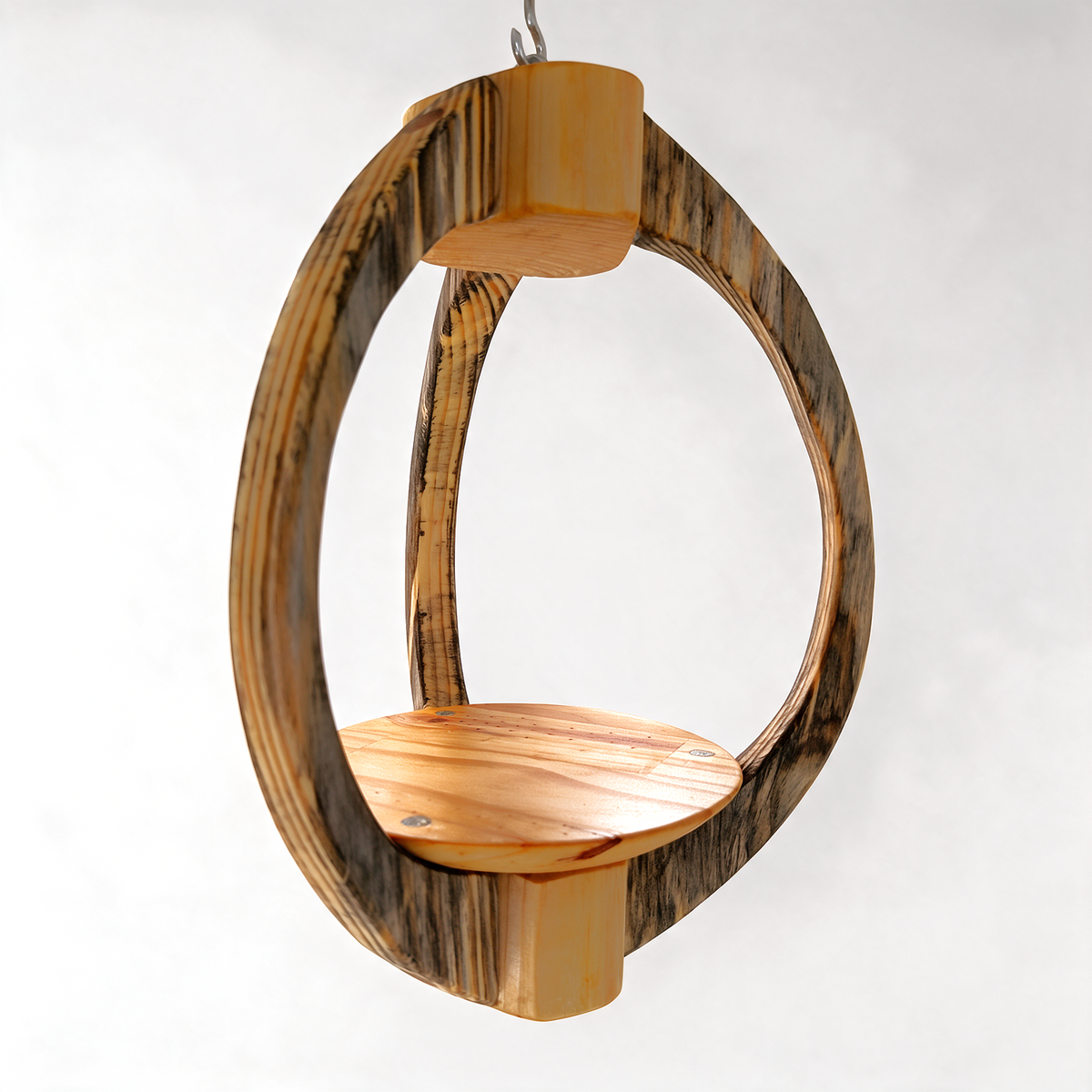 Suspension pour plantes en bois massif S052 - Design aérien - (H26cmxL18cm) Souffle des Bois