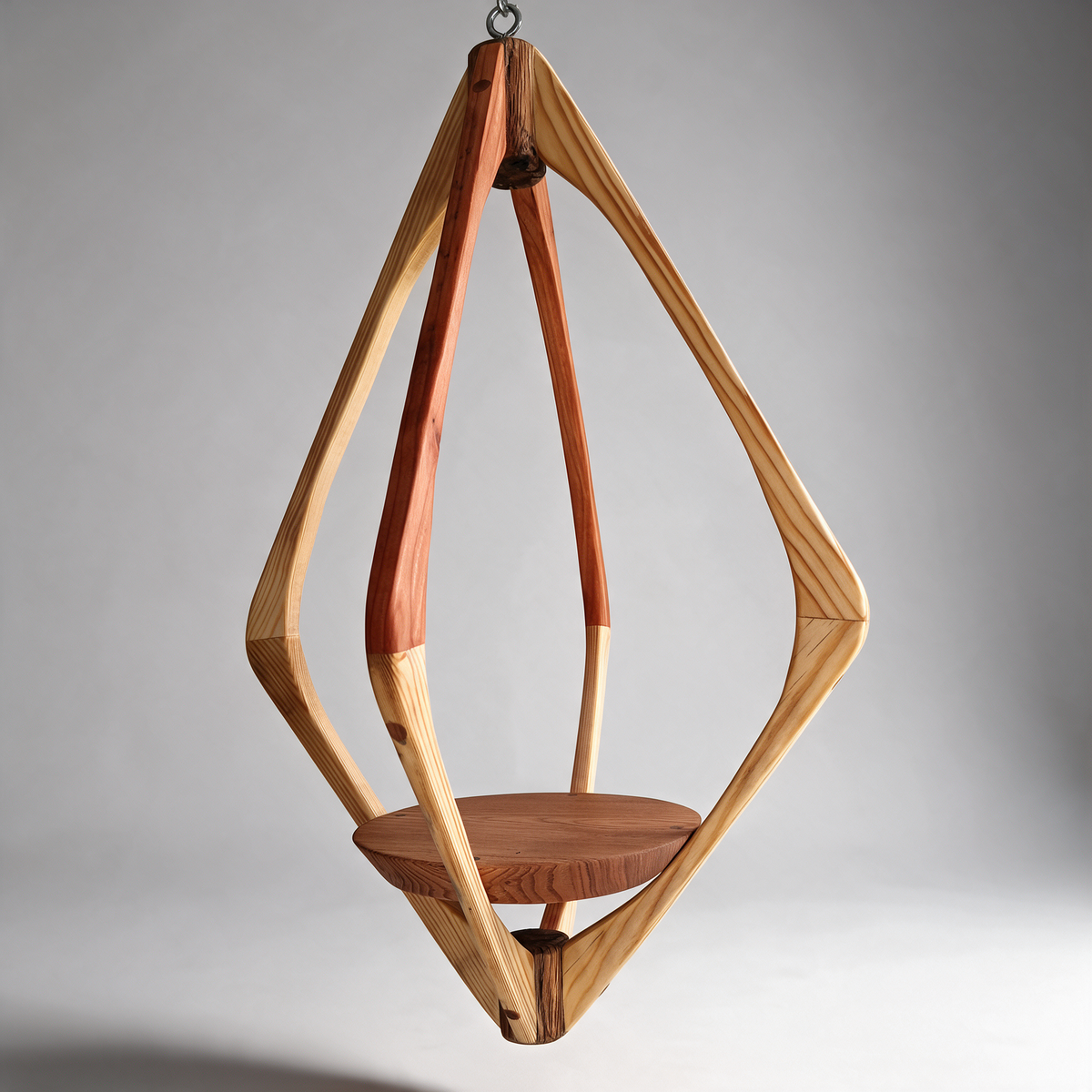 Suspension pour plantes en bois massif S053 - Design aérien - (H67cmxL40cm) Souffle des Bois