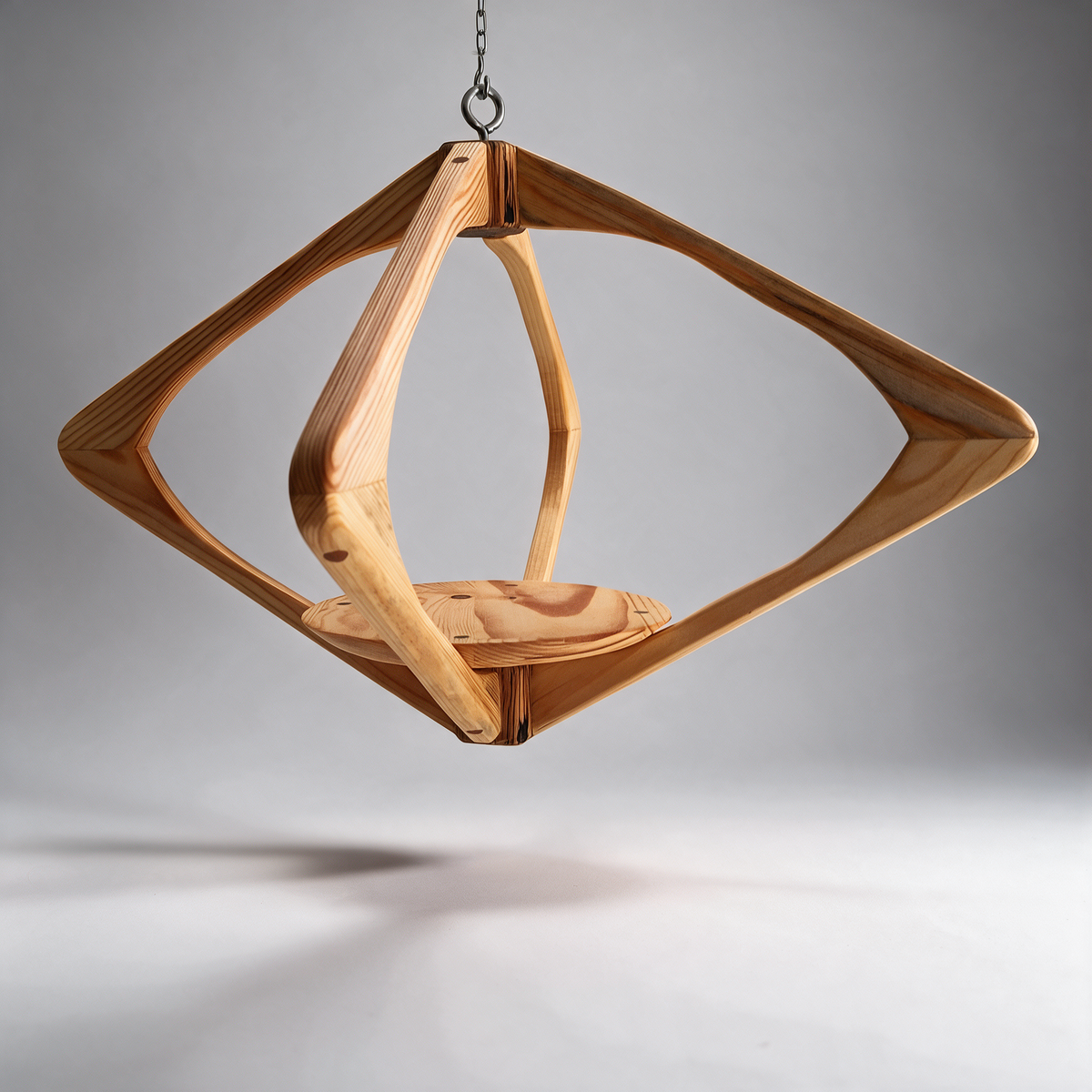 Suspension pour plantes en bois massif S054 - Design aérien - (H33cmxL52cm) Souffle des Bois