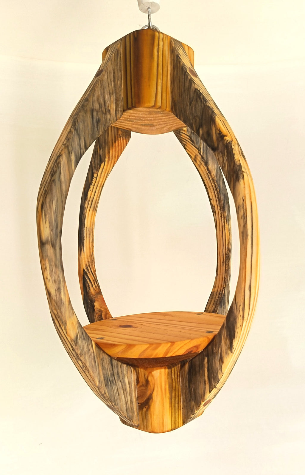 Suspension pour plantes en bois massif S057 - Design aérien - (H41cmxL26cm) Souffle des Bois