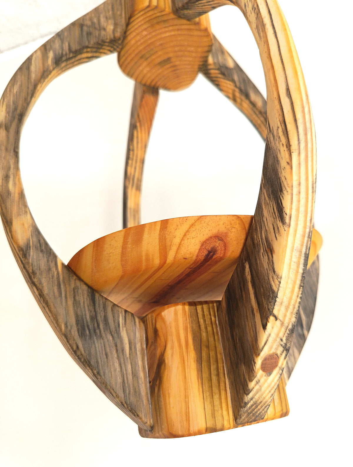 Suspension pour plantes en bois massif S057 - Design aérien - (H41cmxL26cm) Souffle des Bois
