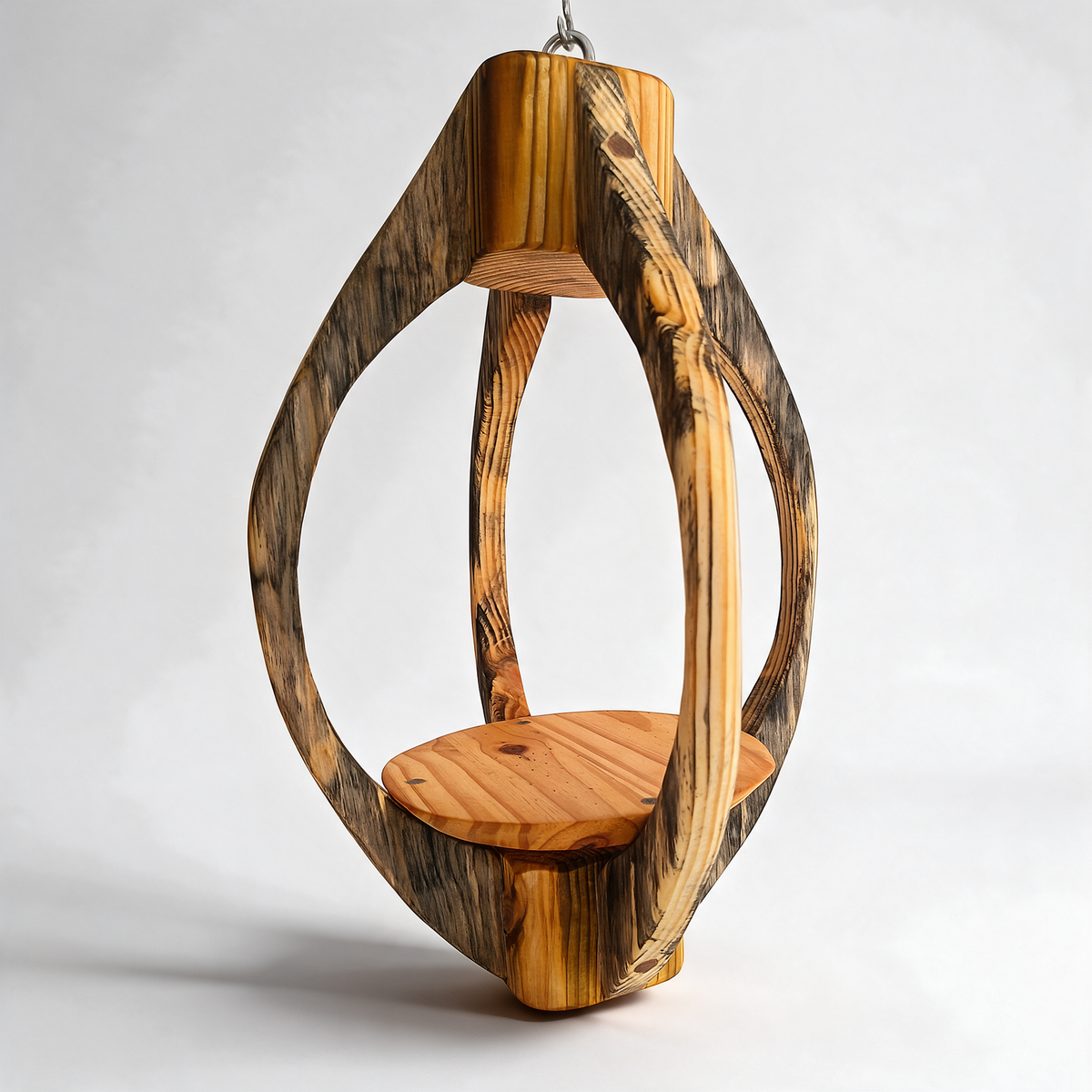 Suspension pour plantes en bois massif S057 - Design aérien - (H41cmxL26cm) Souffle des Bois