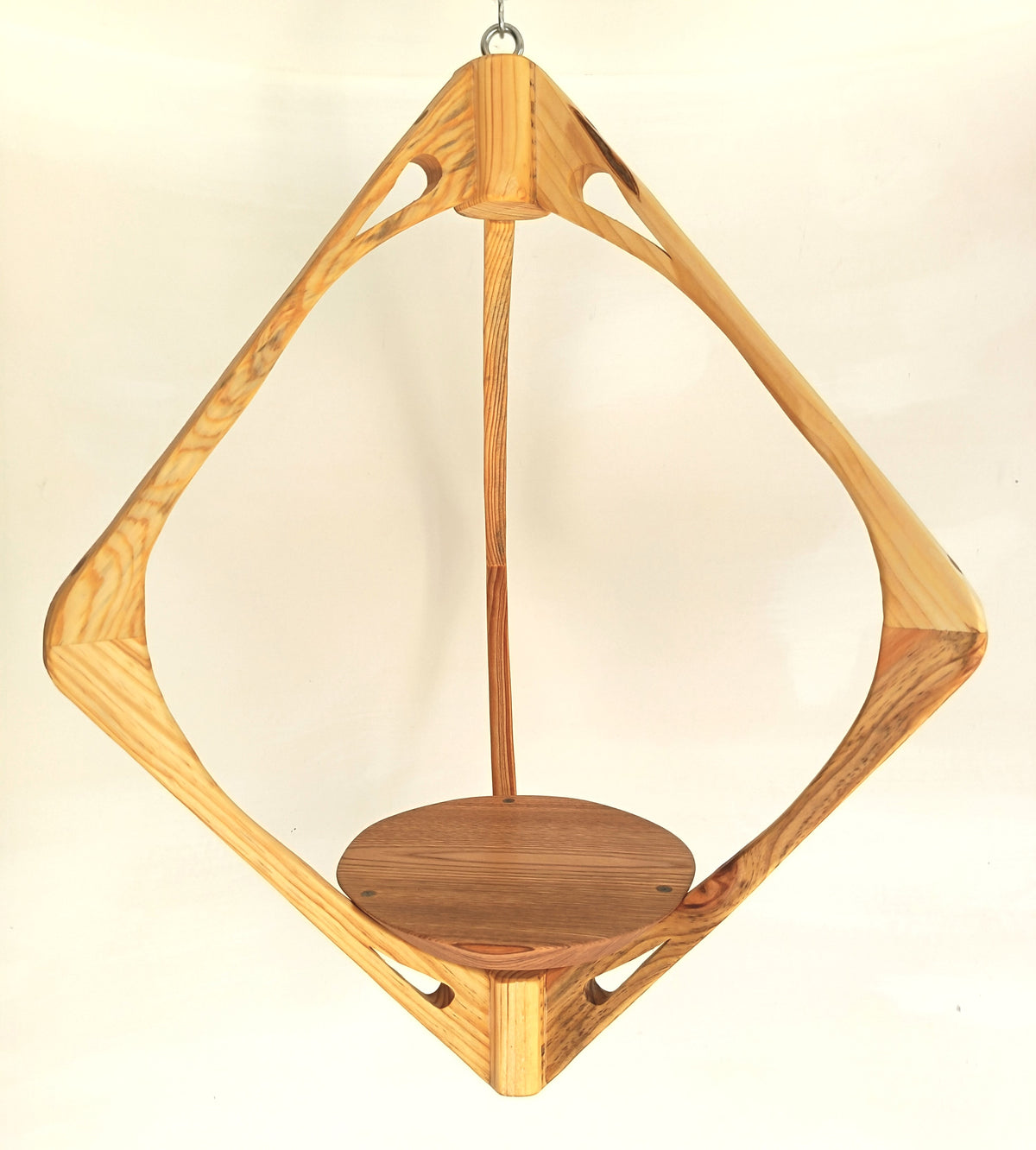 Suspension pour plantes en bois massif S058 - Design aérien - (H61cmxL43cm) Souffle des Bois