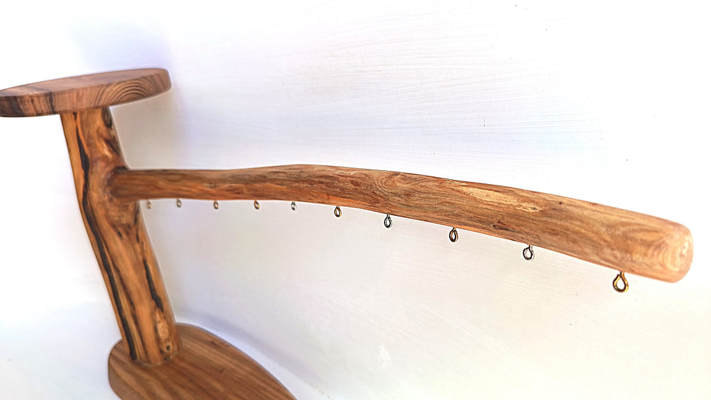 Support pour boucles d'oreilles sur pied - 10 attaches- Largeur 44cm - Hauteur 28cm Souffle des Bois