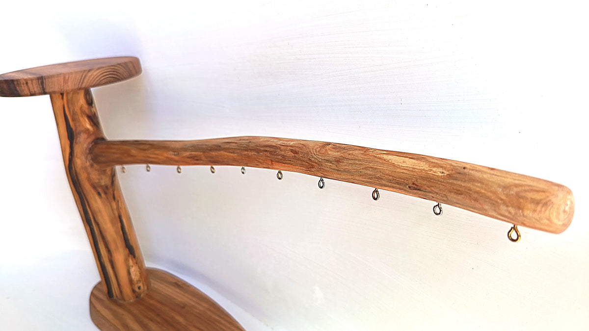 Support pour boucles d'oreilles sur pied - 10 attaches- Largeur 44cm - Hauteur 28cm Souffle des Bois