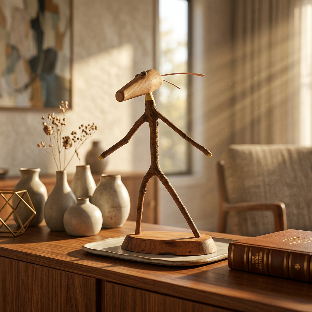Wanilkeke — Figurine Totémique en Bois Naturel