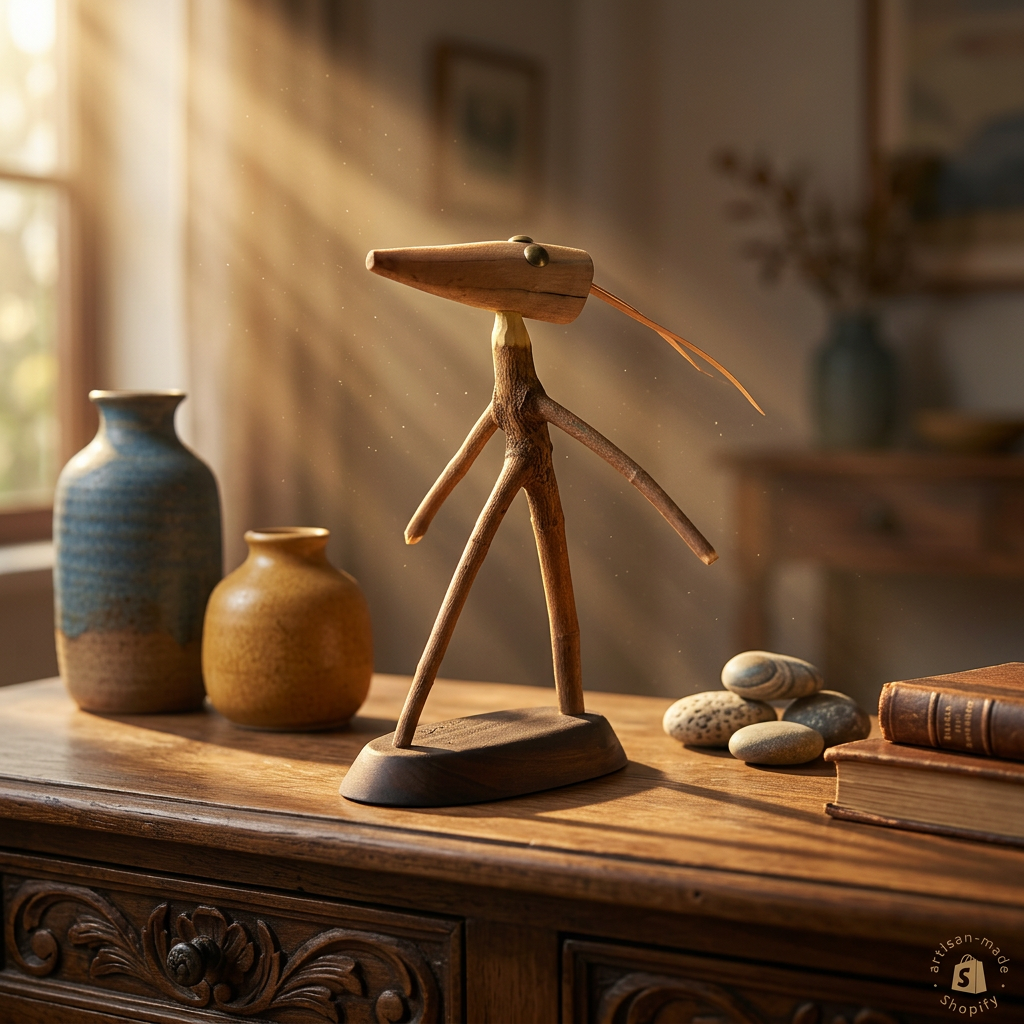 Wanilkeke — Figurine Totémique en Bois Naturel - 5