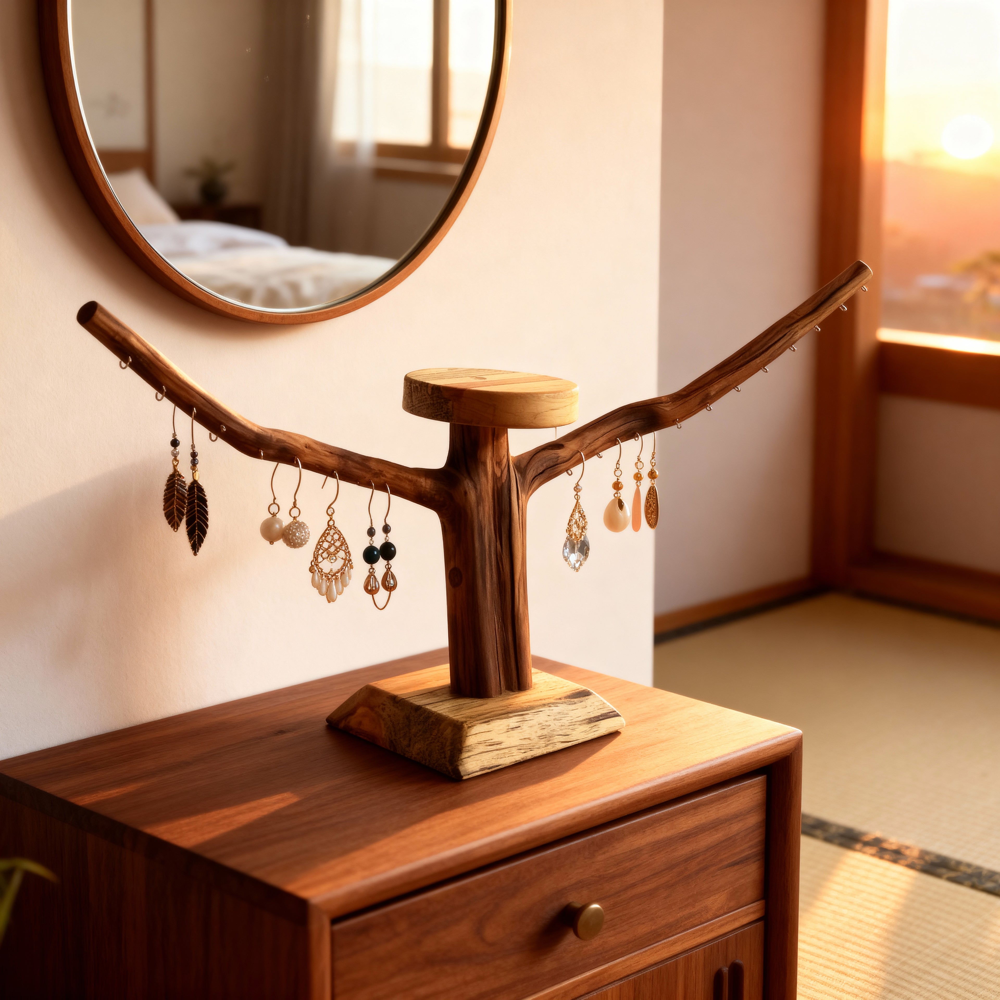 Porte boucles d'oreilles sur pied - 21 attaches- Largeur 76cm - Hauteur MAX 35cm