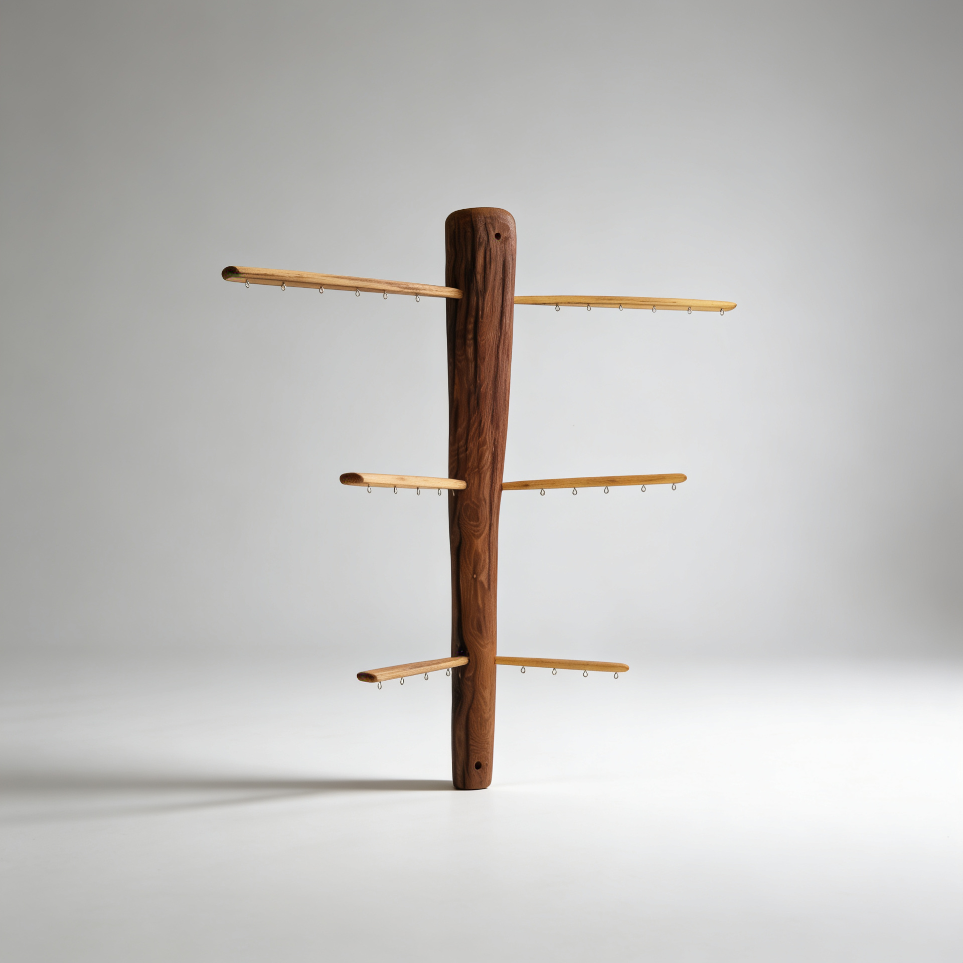Porte boucles d'oreilles mural support châtaigner - 30 attaches- L44cm x H44cm Souffle des Bois