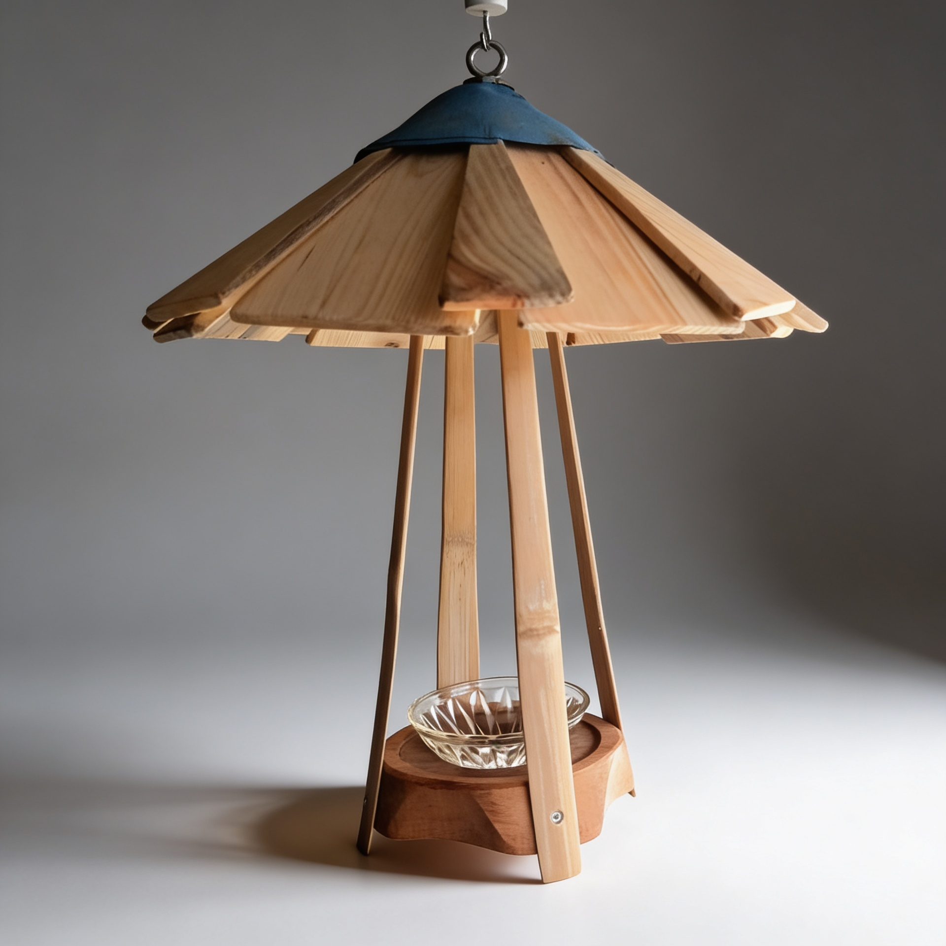Pagode Bambou – Mangeoire Artisanale Suspendue avec Toit en Bardeaux de Bois Souffle des Bois